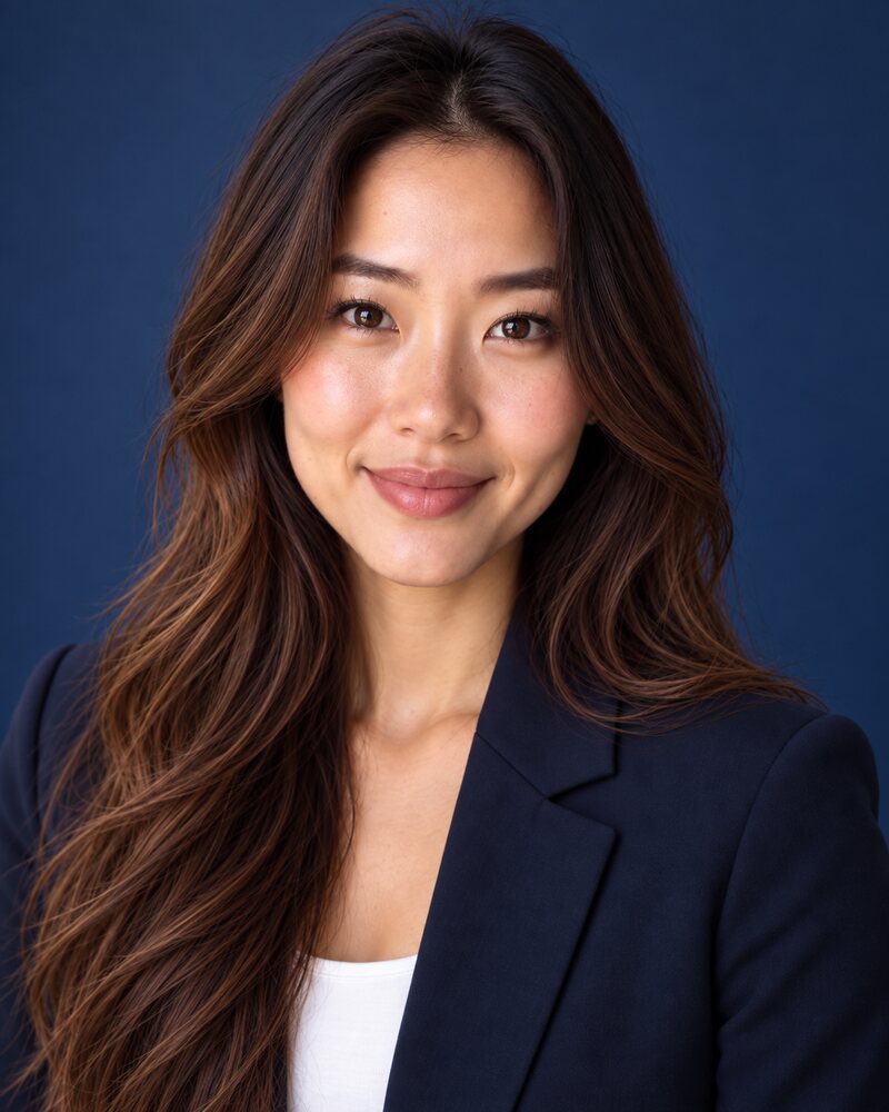 Headshot on a navy background