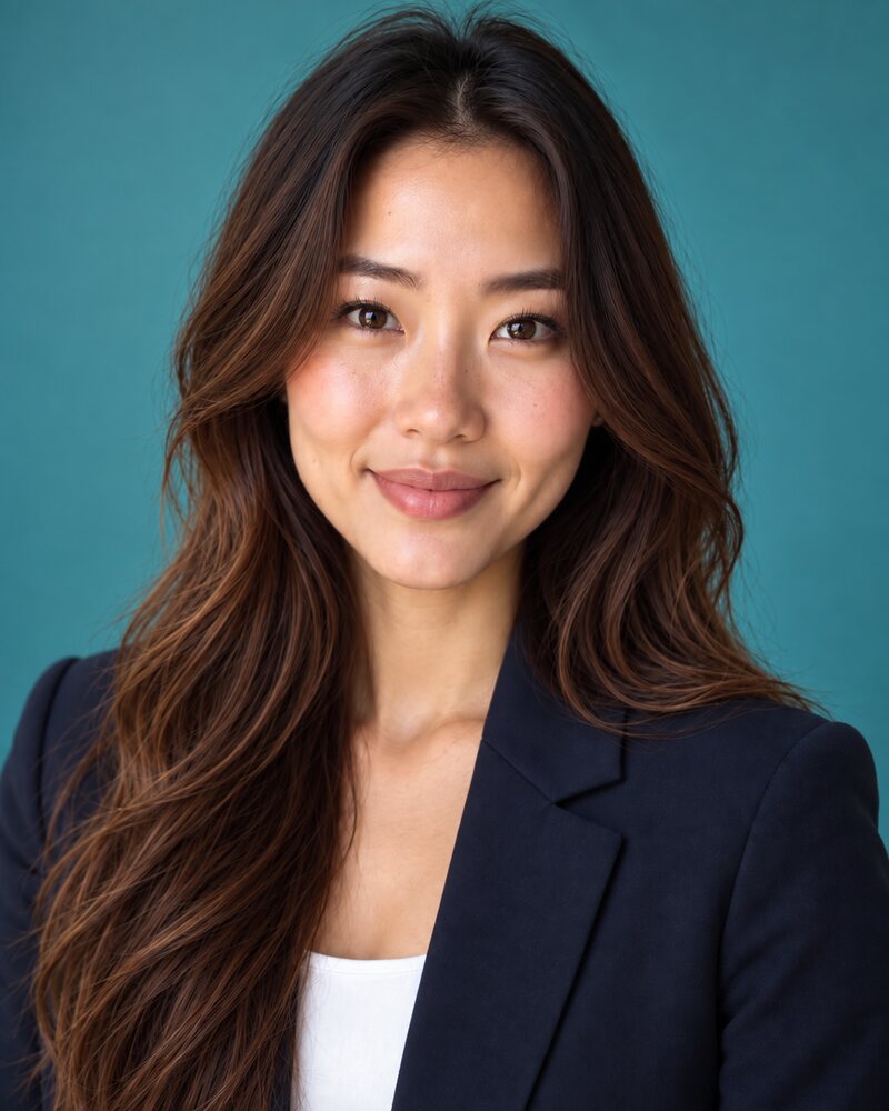 Headshot on a teal background