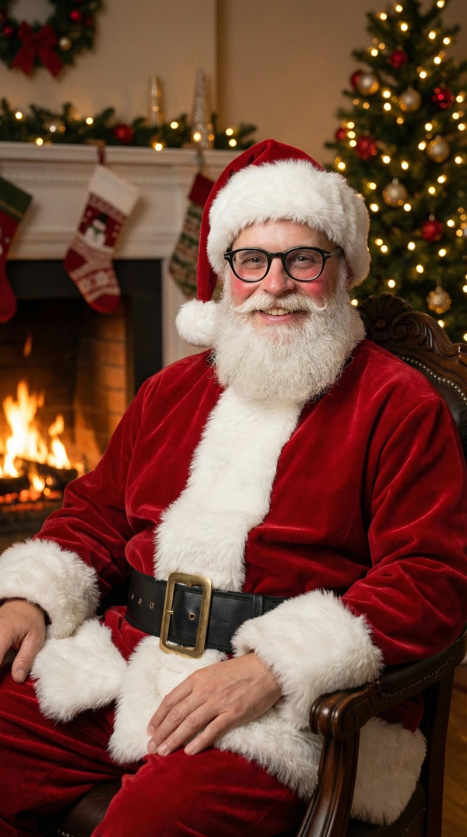 Classic Santa portrait in traditional red
